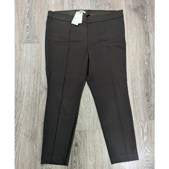 H&M Women's Dark Olive Green Front Crease Elastic Waist Pull On Pants Size XXL - Picture 1 of 4